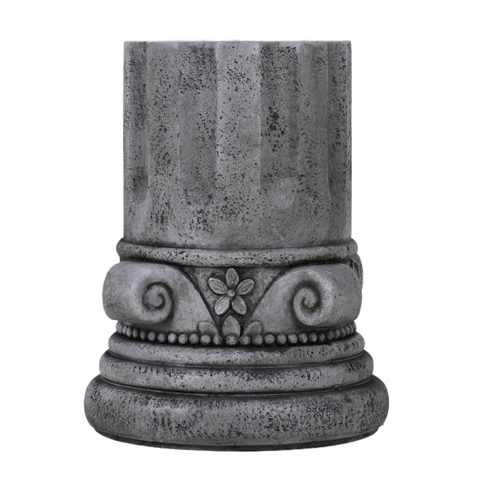 Outdoor End Table, Round Side Table For Patio And Garden - Antique Gray