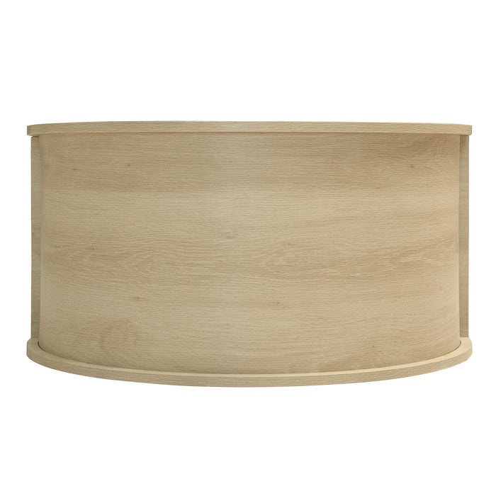 Tall Arched Kitchen Pantry, Arched Storage Display Cabinet With 2 Drawers & Adjustable Shelves, Rattan Door Versatile Storage Cabinet For Kitchen, Dining Room, Living Room - Natural