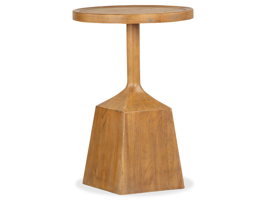 Lindon - Round Pedestal Accent End Table - Belgian Wheat