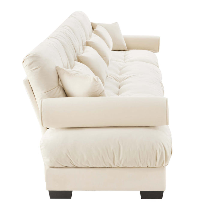 Super Comfort Oversized Modular Velvet Sectional Sofa, Deep Seat Convertible L Shaped Couch