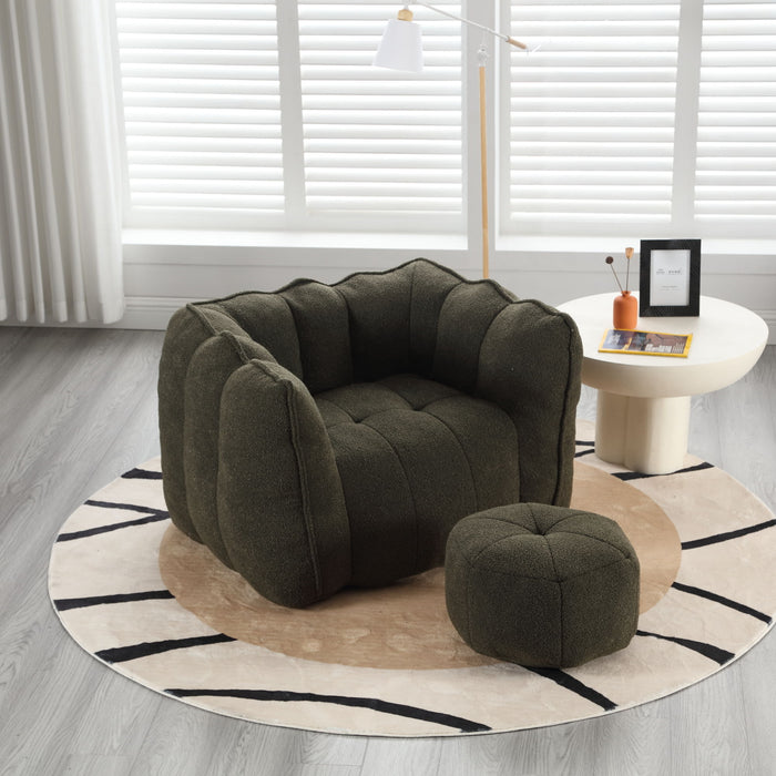 Soft Chenille Bean Bag Chair With High Resilient Foam