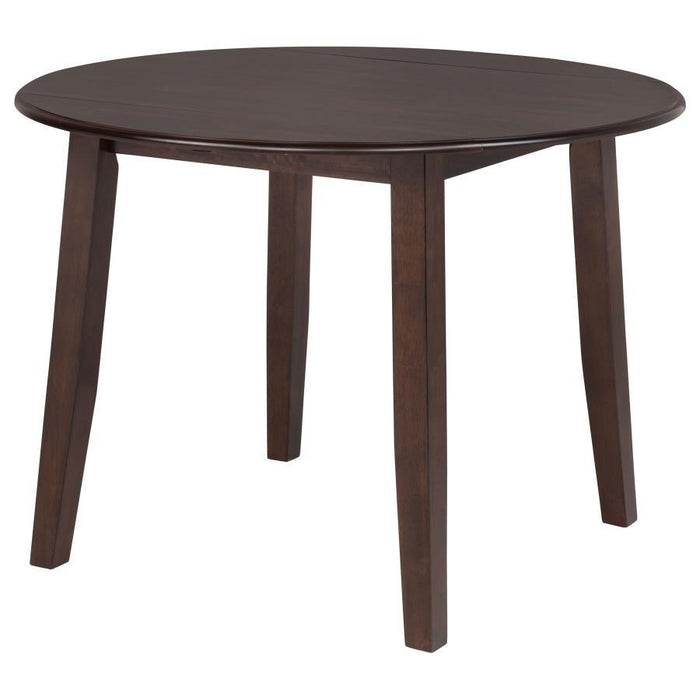 Barton - 5 Piece Round Wood Dining Table Set - Dark Brown