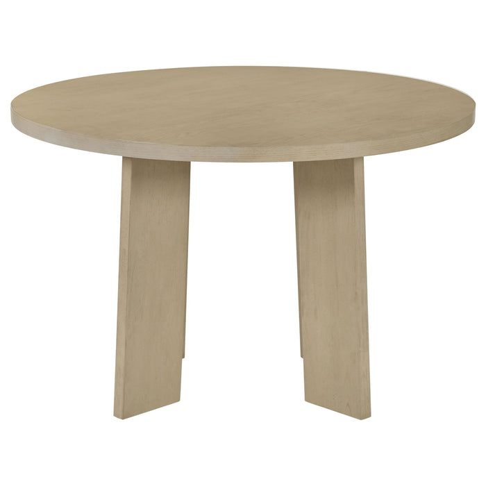 Strouse 47-inch Round Wood Dining Room Table Natural Oak