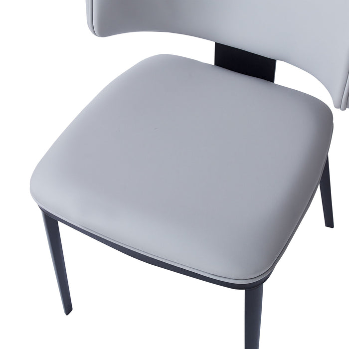 5 Pieces Modern Faux Leather And Metal Dining Set