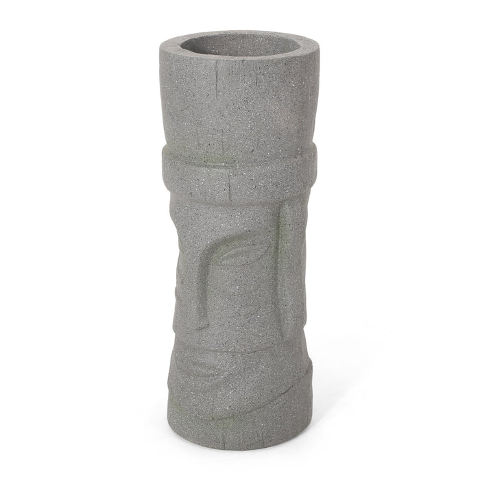 Classic Flower Planter With Magnesium Oxide Material - Stone Gray