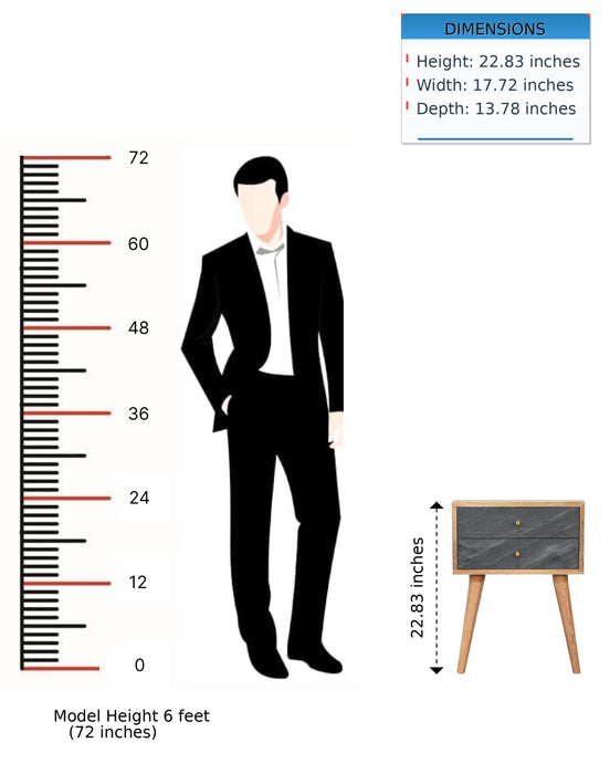 Slade - Bedside Table - Stone Gray