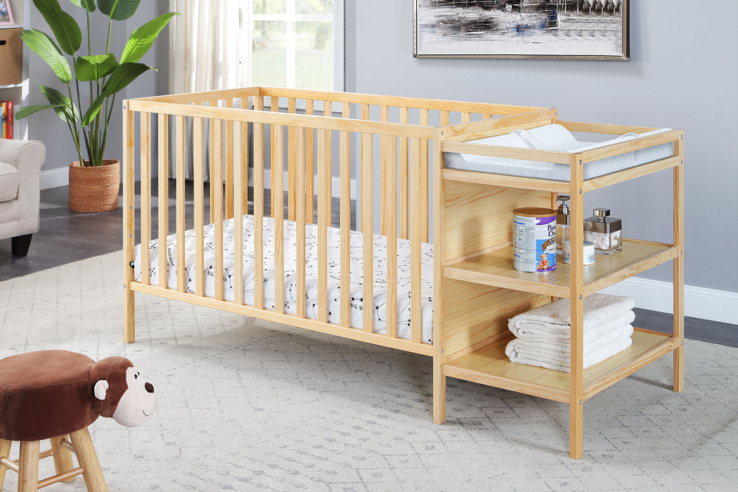 Palmer 3-In-1 Convertible Crib And Changer Combo Natural