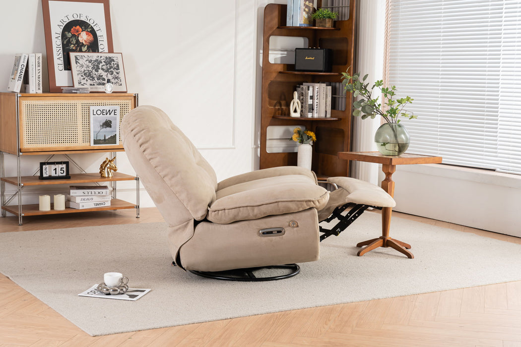 Power Recliner Swivel Glider USB Charger With Bluetooth Music Player, Sleep, Working, Game And Leisure