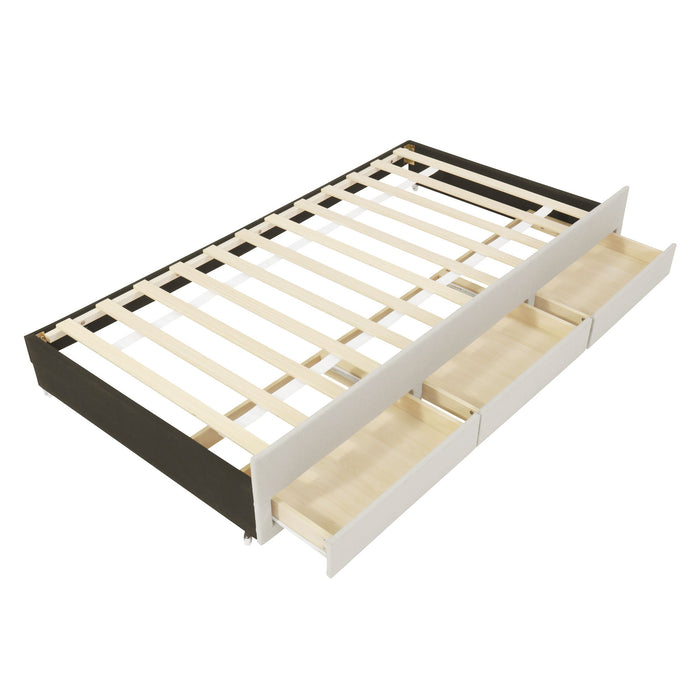 Upholstered Design Platform Bed With Trundle