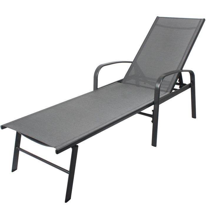 Outdoor Patio Swimming Pool Lounge Gray Color With Pillow (Set of 2)