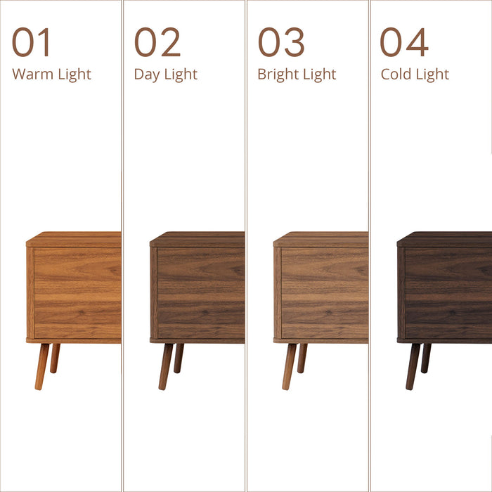 TV Stand For TVs Up To 85" With Fluted Door, Cable Management, Soft-Closing Hinges - Walnut