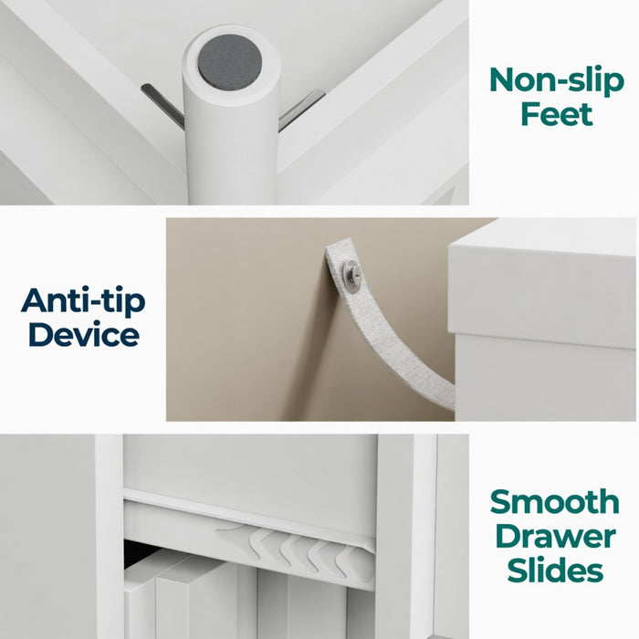 Fluted 3 Drawer Dresser