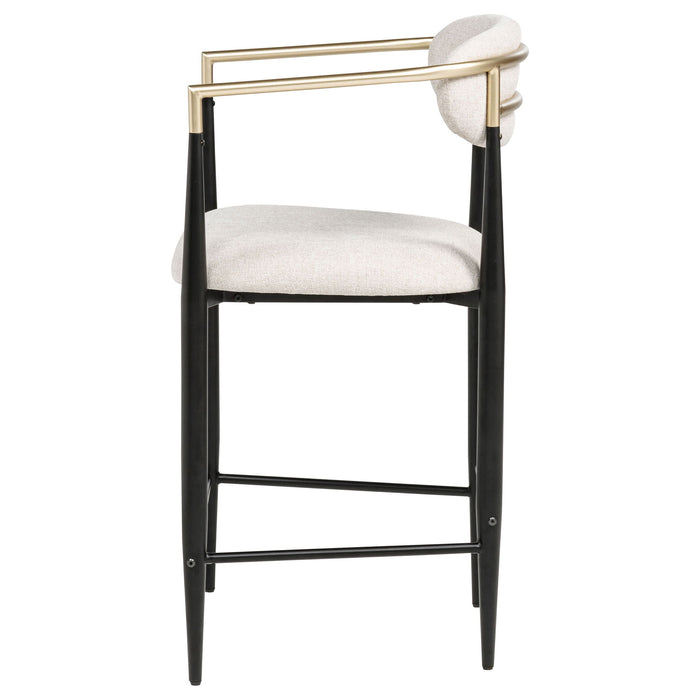 Tina Fabric Upholstered Counter Chair Beige (Set of 2)