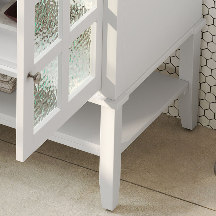 Bathroom Vanity With Ceramic Sink, Adjustable & Open Shelf