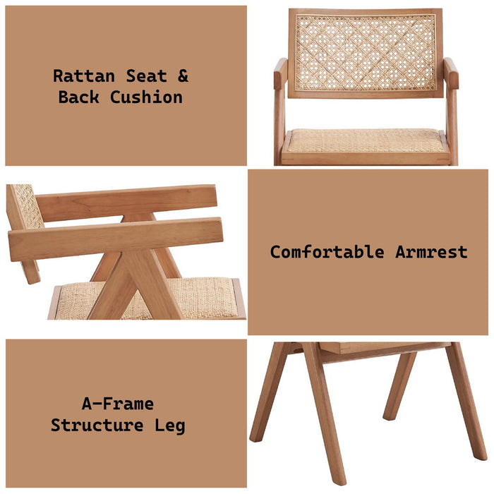 Velentina - Arm Chair Set of 2) - Rattan & Natural