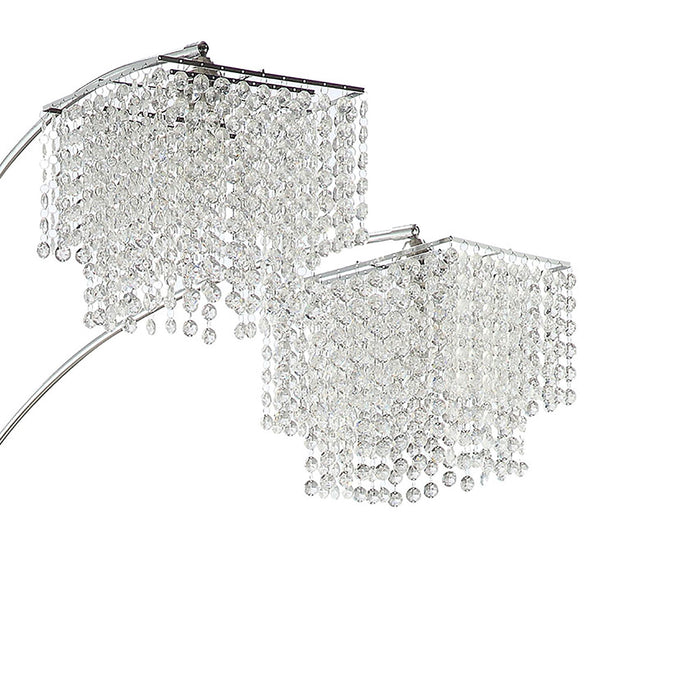 Bali - Shores Hanging Crystal Arc Floor Lamp Floor Lamp - Chrome