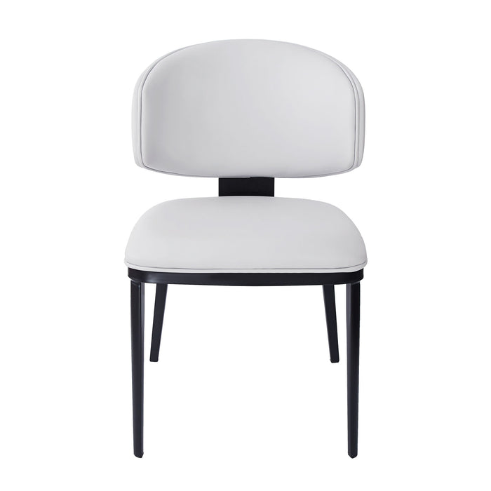 5 Pieces Modern Faux Leather And Metal Dining Set