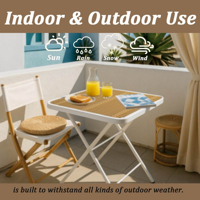 4 Piece Set Of Modern Designed Single Chairs With Folding Square Table