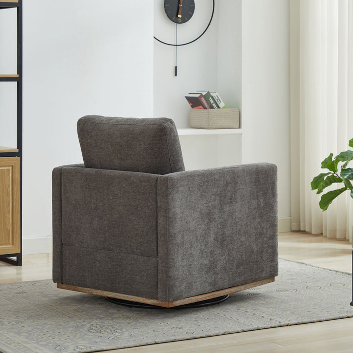 Square Upholstered Swivel Accent Chair