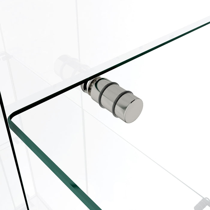 Modern Display Cabinet With LED Lights, Transparent Tempered Glass 2 Door Storage Case With 3 Shelves