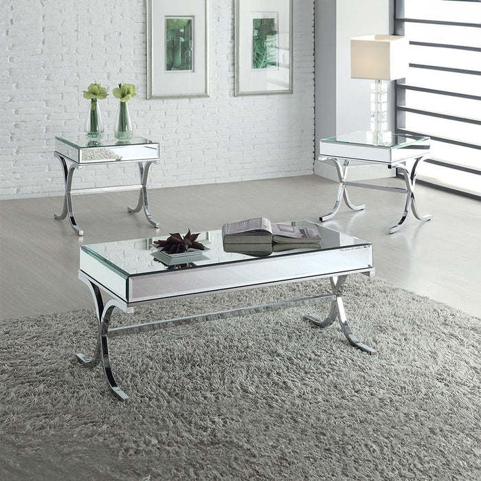 Yuri - End Table - Mirrored & Chrome