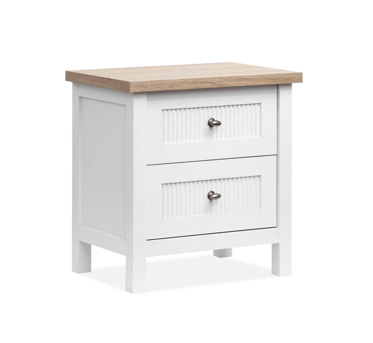 Windmill Harbour - Drawer Nightstand - White Whisp And Sand