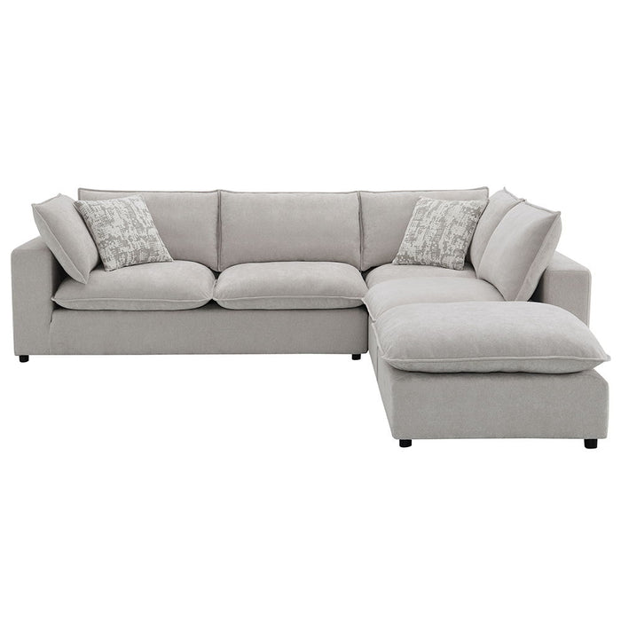 Marisa - Modular Left Facing Loveseat With 2 Pillows - Beige Boucle