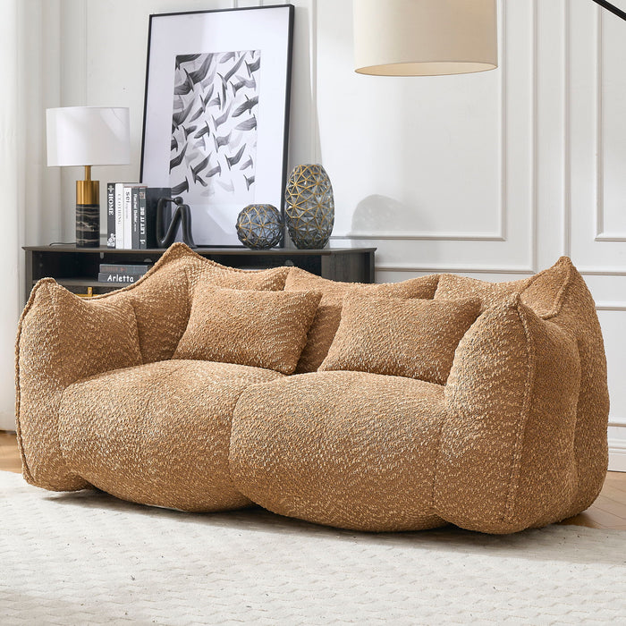 Comfortable Dual Beanbag Chair With High Resilience Foam Core For 2 People