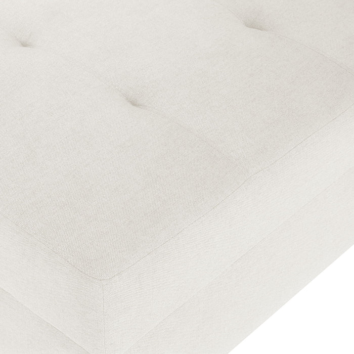 Classic Ottoman With Birch Wood Legs And Fabric Upholstery