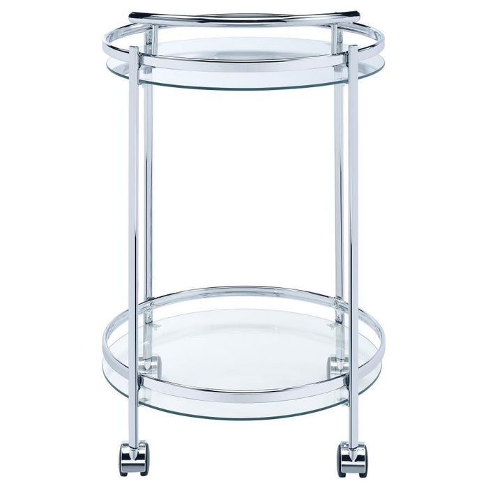 Chrissy - Round Glass Shelf Metal Bar Cart