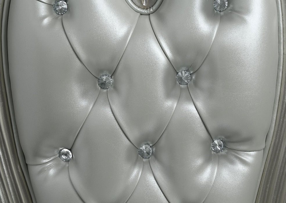 Sandoval - Side Chair Set of 2) - Beige Synthetic Leather & Champagne