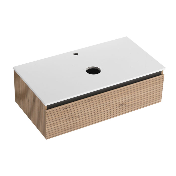 Wall Mounted Bathroom Vanity & 1 Soft Close Drawer (Excluding Sink)