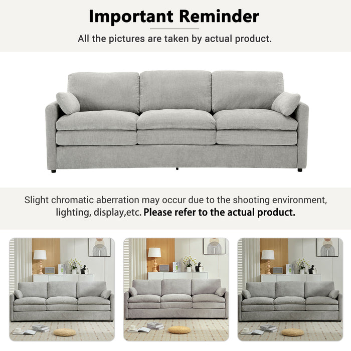 Cozy Upholstered 3 Seater Sofa Plush Cushion For Living Room