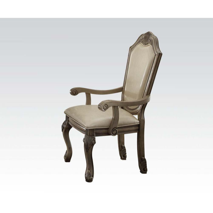 Chateau De Ville - Arm Chair Set of 2) - Synthetic Leather & Antique White