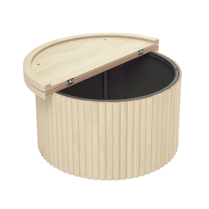 Coffee Table, Round Coffee Table, Modern Side Tables Accent End Table For Living Room, Apartment - Natural