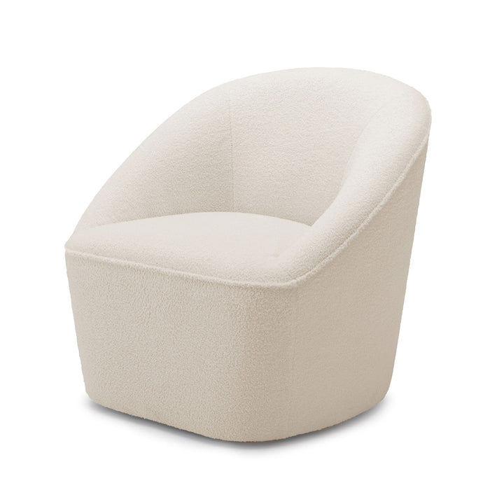 Anson - Swivel Chair With Soft Rounded Back - Off White