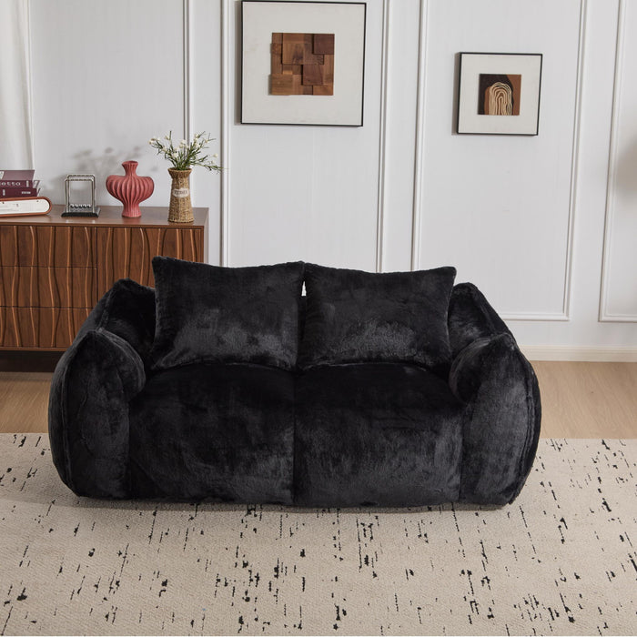 Giant Bean Bag Couch, Ultra Soft Fluffy Loveseat For Living Room