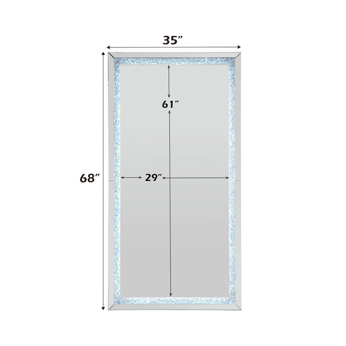 Noralie - Floor Mirror - Faux Diamonds & Mirrored