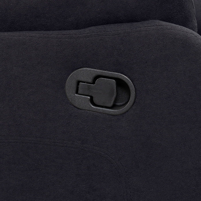 3 Seat Manual Reclining Sofa With Deep Recline - Black