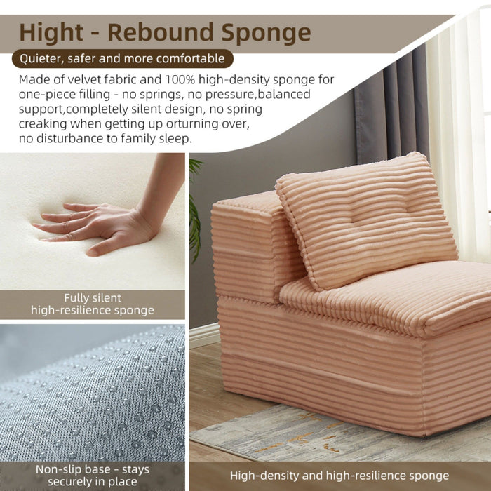 Multi Functional Sectional Sofa Bed With Independent Chaise Lounge And Functional Blanket