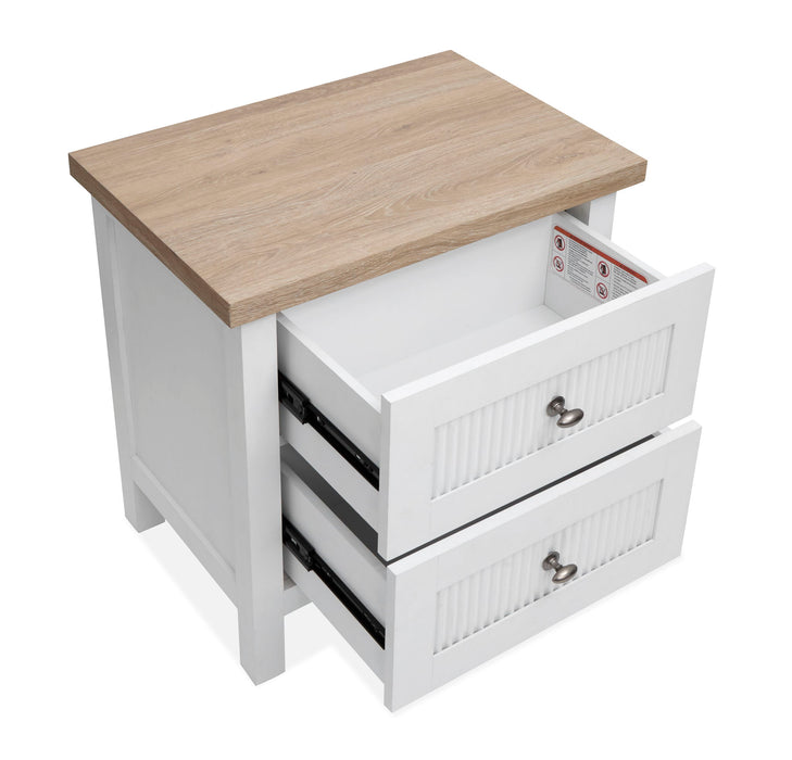 Windmill Harbour - Drawer Nightstand - White Whisp And Sand