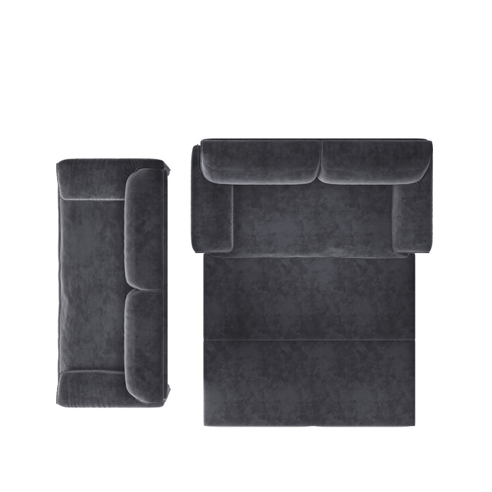 Pull Out 3 In 1 Convertible Sleeper Sofa With Side Storage, Multi Functional