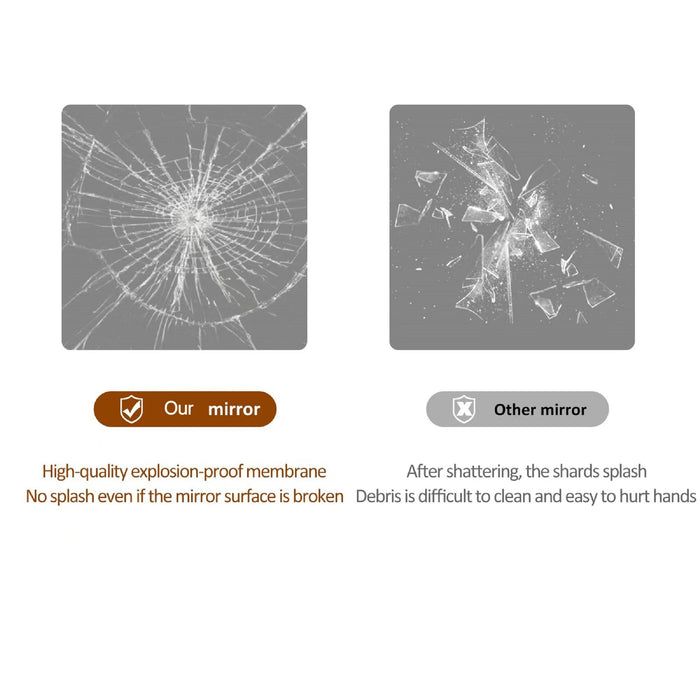 Full Body Round Corner Mirror For Living Room Bedroom Cloakroom High Quality 5Mm Explosion Proof Glass - Silver / Clear