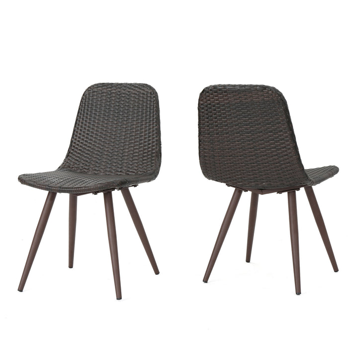 Dreamweaver - Outdoor Dining Chair With Powder Coated Legs (Set of 2) - Brown