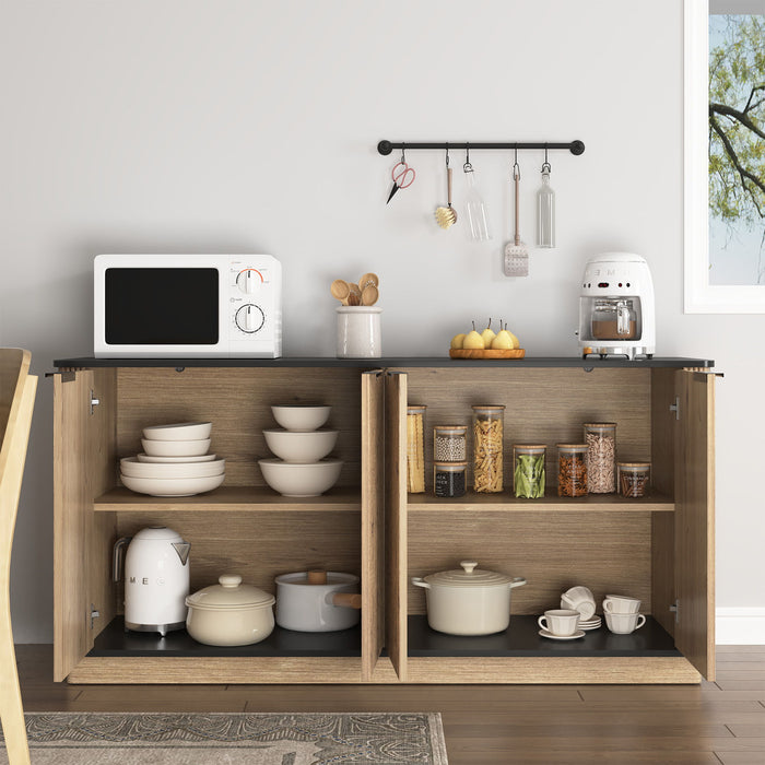 Multi Functional Sideboard, An Ideal Choice For TV And Tableware Storage In Modern Homes - Black