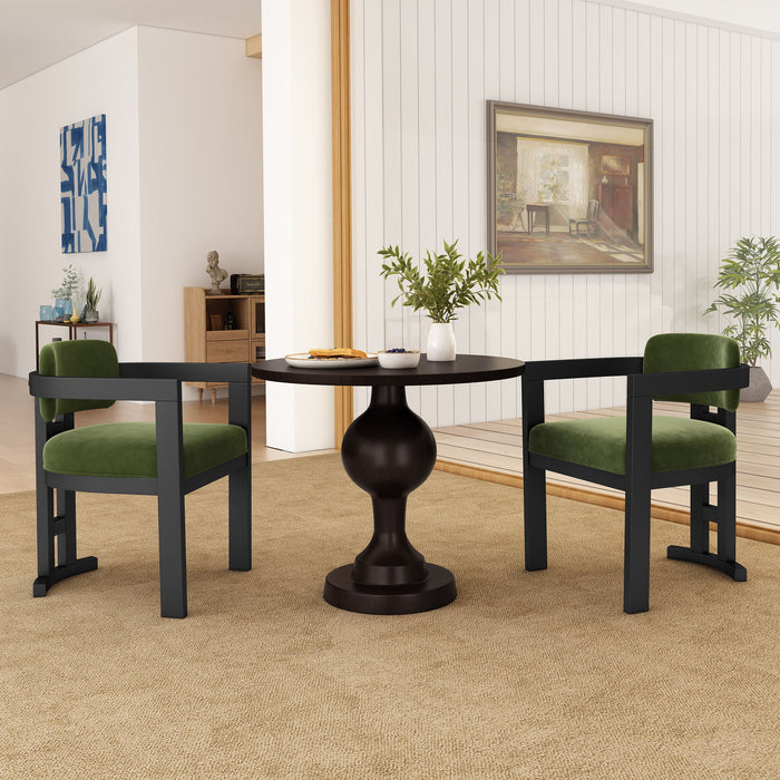 Stylish Indoor Upholstered Wood Dining Chair (Set of 2)