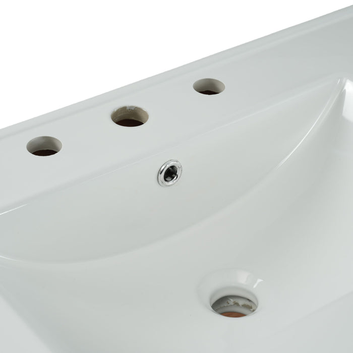 Bathroom Vanity With Sink, Minimalist Design, 45 Degrees Free Handle Doors - Antique Natural