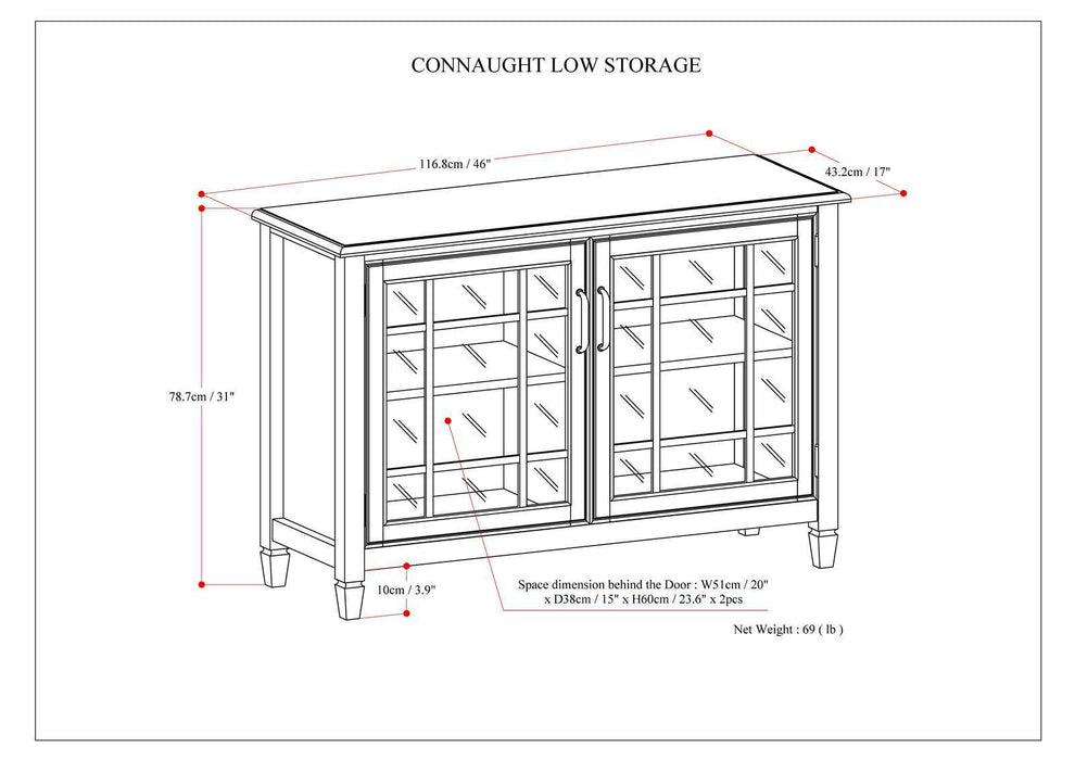 Connaught - Handcrafted Low Storage Cabinet