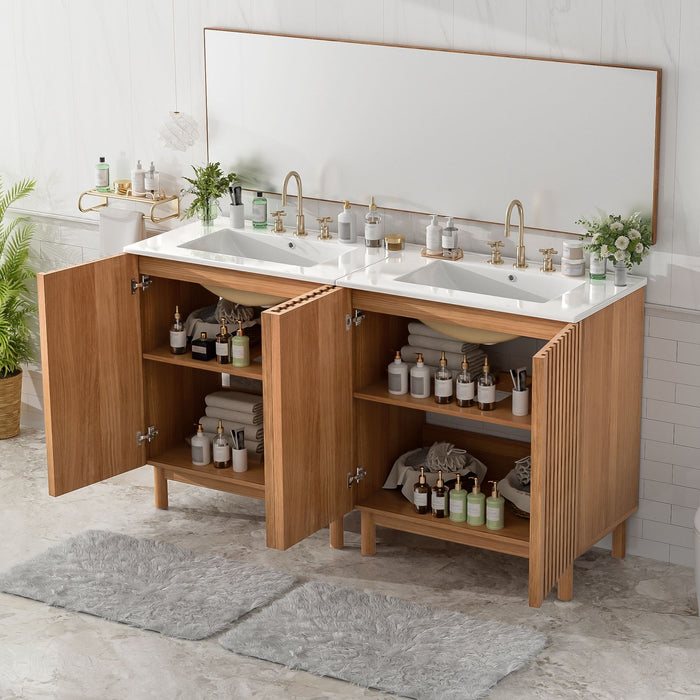 Traditional Bathroom Vanity With Ceramic Sink