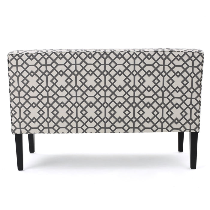 Contemporary Loveseat With Upholstered Fabric And Birch Wood Legs - Gray